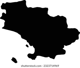 Silhouette map of Grosseto Italy with transparent background.