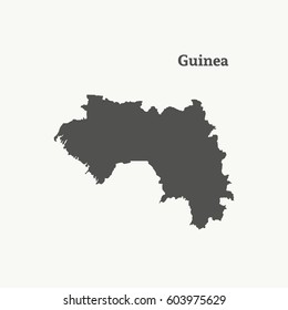 Silhouette map of Guinea.