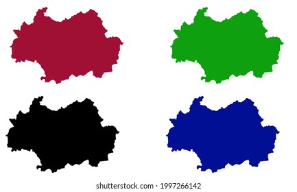 silhouette map of Gwangju city in South Korea