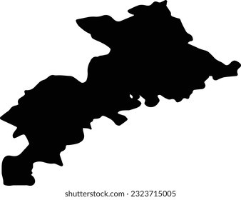 Silhouette map of Haute-Garonne France with transparent background.