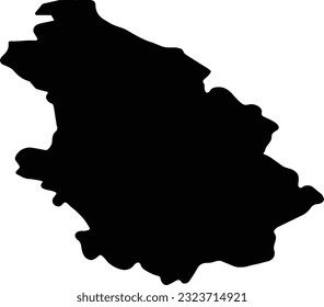 Silhouette map of Haute-Marne France with transparent background.