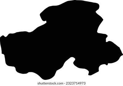 Silhouette map of Haute-Savoie France with transparent background.