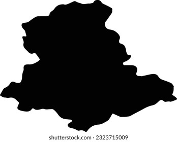 Silhouette map of Haute-Vienne France with transparent background.