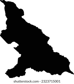 Silhouette map of Haut-Mbomou Central African Republic with transparent background.