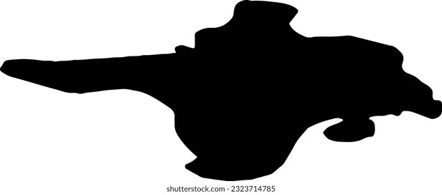 Silhouette map of Hiiu Estonia with transparent background.