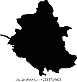 Silhouette map of Ipeiros Greece with transparent background.