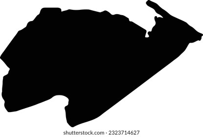 Silhouette map of Izabal Guatemala with transparent background.