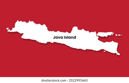 Mapa da silhueta de Java Island, Indonésia