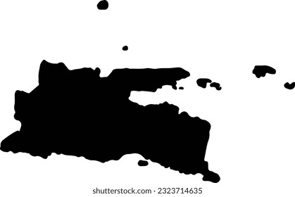 Silhouette map of Jawa Timur Indonesia with transparent background.