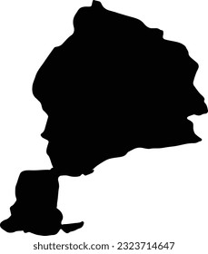 Silhouette map of Jawzjan Afghanistan with transparent background.