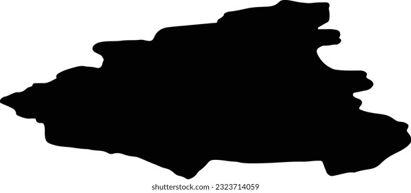 Silhouette map of Kainuu Finland with transparent background.