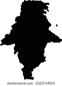 Silhouette map of Kalimantan Timur Indonesia with transparent background.
