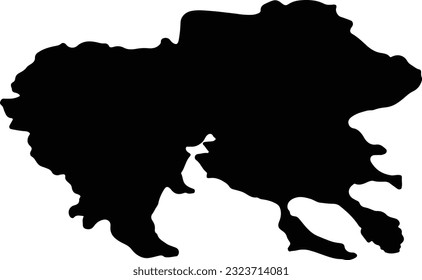 Silhouette map of Kentriki Makedonia Greece with transparent background.