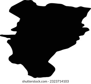 Silhouette map of Kildare Ireland with transparent background.