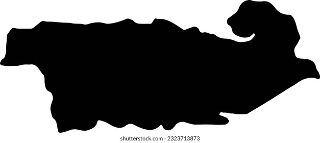 Silhouette map of Kvemo Kartli Georgia with transparent background.
