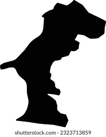 Silhouette map of La Estrelleta Dominican Republic with transparent background.