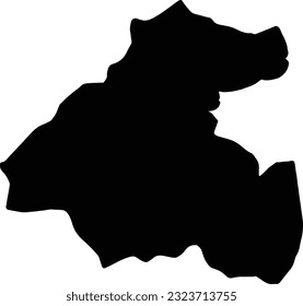 Silhouette map of La Paz Honduras with transparent background.