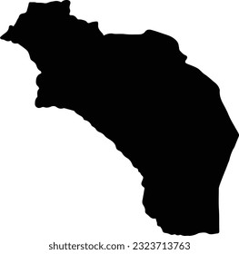 Silhouette map of La Rioja Argentina with transparent background.