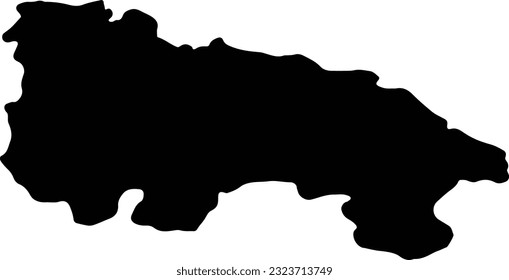 Silhouette map of La Rioja Spain with transparent background.