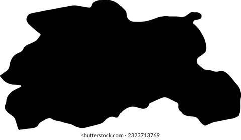 Silhouette map of Laoighis Ireland with transparent background.