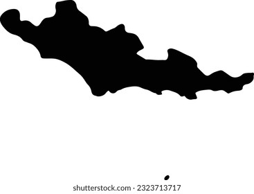 Silhouette map of Latina Italy with transparent background.