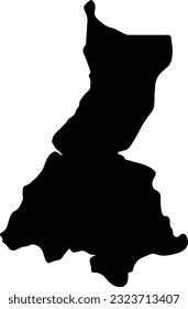 Silhouette map of Litoral Equatorial Guinea with transparent background.