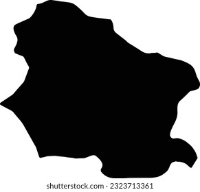 Silhouette map of Lucca Italy with transparent background.