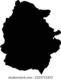 Silhouette map of Lugo Spain with transparent background.