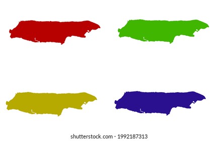Silhouette Map Of Madura Island In Indonesia