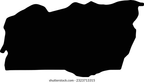 Silhouette map of Mali Guinea with transparent background.