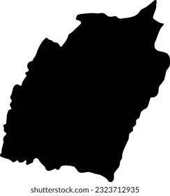 Silhouette map of Manipur India with transparent background.