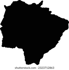 Mapa de silueta de Mato Grosso do Sul Brasil con fondo transparente.