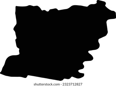 Silhouette map of Mayenne France with transparent background.