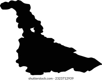 Silhouette map of Meurthe-et-Moselle France with transparent background.