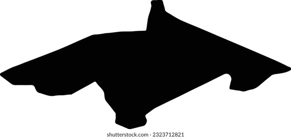 Silhouette map of Midlothian United Kingdom with transparent background.