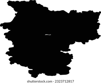 Silhouette map of Minsk Belarus with transparent background.