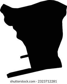 Silhouette map of Mono Benin with transparent background.