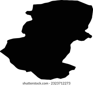 Silhouette map of Montana Bulgaria with transparent background.