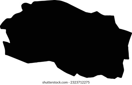 Silhouette map of Monte Cristi Dominican Republic with transparent background.