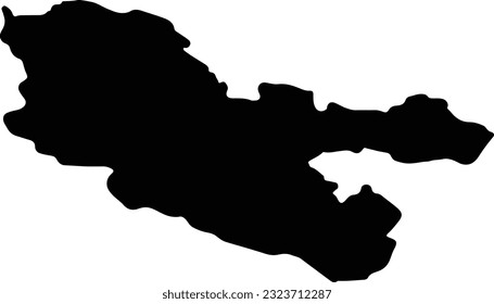 Silhouette map of Moselle France with transparent background.