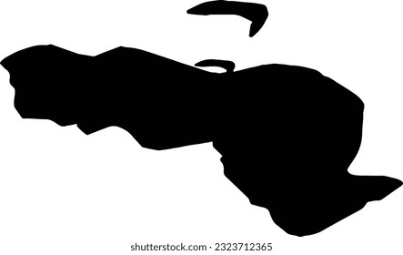 Silhouette map of Moyle United Kingdom with transparent background.