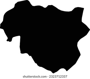 Silhouette map of Nayala Burkina Faso with transparent background.