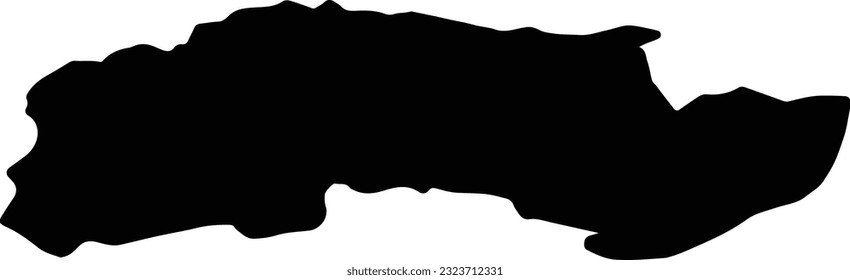 Silhouette map of Newry and Mourne United Kingdom with transparent background.