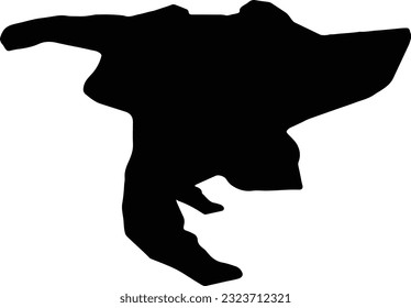 Silhouette map of Nidwalden Switzerland with transparent background.