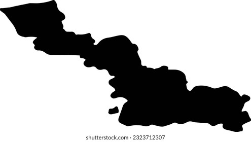 Silhouette map of Nord France with transparent background.