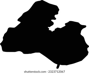 Silhouette map of North Tipperary Ireland with transparent background.