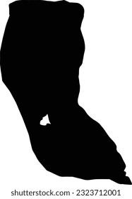 Silhouette-Karte von Nordost-Botsuana mit transparentem Hintergrund.