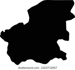Silhouette map of Oio Guinea Bissau with transparent background.