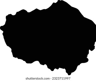 Silhouette map of Olancho Honduras with transparent background.