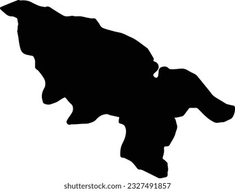 Silhouette map of Oubritenga Burkina Faso with transparent background.